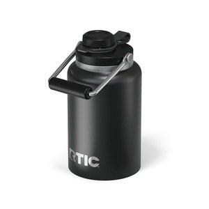 RTIC 하프 갤런 아웃백 저그, 스테인리스 스틸, 뚜껑과 손잡이가 있는 단열 물병, BPA 프리, 이중 벽 진공 단열재, 세라믹 안감, 블랙