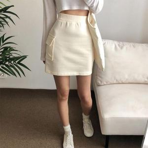 여자 H라인 카고치마 코튼 미니스커트