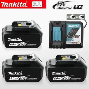충전기가있는 정품 Makita 18v 배터리 BL1850 용 충전식 리튬 이온 v 6.0Ah LXT400 전동 공구