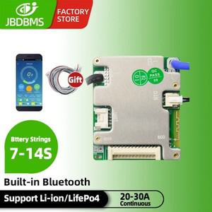JiaBaiDa 자동 식별 7s-14s 7S 8S 9S 10S 11S 12S 13S 14S 20A 30A 40A 50A LFP NMC 스마트 BMS 24V 36V 48