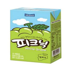 피크닉 청포도 200ml 24개.학교 행사 사무실 탕비실 교회 개별포장 나들이 소풍 어린이 음료수
