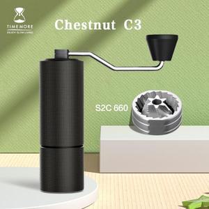 TIMEMORE 체스트넛 C2 수동 커피 그라인더, 고품질 휴대용 핸드 내부 S2C 버, 듀얼 베어링 포지셔닝