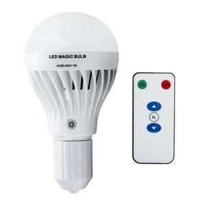 스마트 충전 디밍 가능 비상 LED 램프 가정용 IR 원격제어용 무선 전구 7W E27 B22 220V