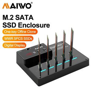MAIWO 5 Bay M.2 SATA NGFF SSD 인클로저 케이스 지원 sata ngff 디스크용 오프라인 복제 USB 3.1-M2 도킹