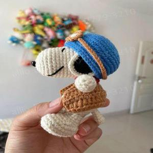 핸드메이드 DIY 원사 뜨개질 가방 스누피 인형 펜던트 열쇠고리 만들기