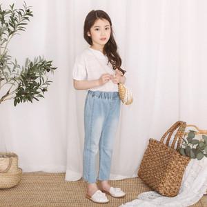 루알라키즈 아동용 언발 밑단 컷팅 데님 7호-19호 3186L