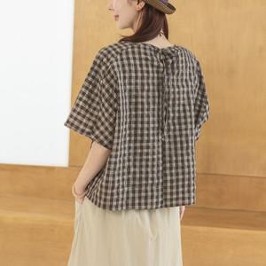[디얼마미] 마가렌 체크 블라우스  마담 미시 중년 여성 빅사이즈 40대 50대