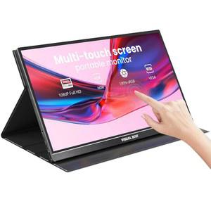 비주얼 비트 휴대용 모니터 터치 스크린 15.6인치 1080P USB C HDMI 컴퓨터 디스플레이 HDR IPS 아이 케어 100% SRGB, 스마트 커버, 노트북 PC MAC PHONE PS4용 듀얼 스피커 /5 XBOX 호환용 SWITCH