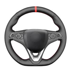 휠마스크 Opel Astra K Corsa F Combo E Grandland X Insignia CT Mokka Vauxhall Holden 용 블랙 PU 인조 가죽 스티어링 휠 커버