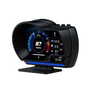 KGDHJUEI 차량 HUD 헤드업 게이지 P6 OBD+GPS 스마트 디스플레이 차량(블랙)에 적합 대부분의