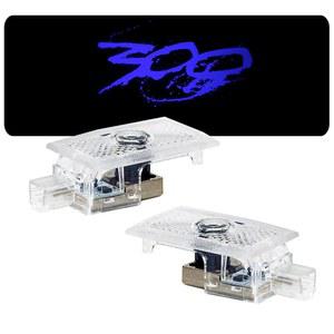 2005-2024년 300C 300S 300에 2PCS 액세서리(파란색) 제공 레이저 라이트 호환되는 LED 프로젝터 카 도어 스텝 섀도우 페이드 네버 고스트 로고