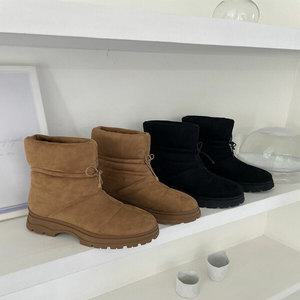 여성 스웨이드 미들 앵클부츠 114515