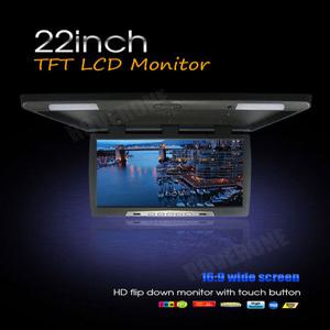 화물차 후방카메라 버스 TV 지붕 마운트 LCD 모니터 플립 다운 스크린 오버헤드 멀티미디어 자동차 비디오 플레이어 천장 AD 디스플레이 22 인치