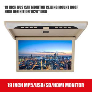 화물차 후방카메라 자동차 모니터 LCD 스크린 지붕 마운트 플립 다운 MP5 플레이어 HDMI HD 천장 TV 버스 액세서리 19 인치 1920x1080P