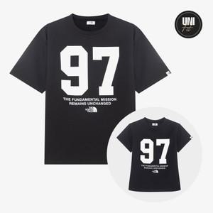 노스페이스 화이트라벨 남여 공용 반팔티셔츠 25SS 델피 반팔 라운드티 NT7UR02J BLK
