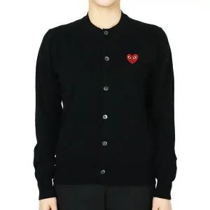 [꼼데가르송]여성 레드 하트 와펜 가디건 AX-N007 1 BLACK 133626164