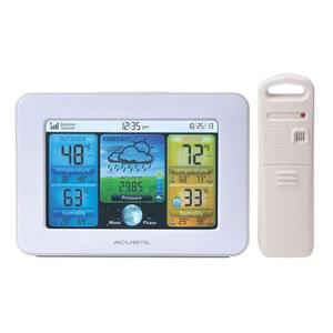 예보, 온도, 습도, 흰색을 갖춘 AcuRite 02041M 컬러 관측소