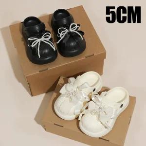리본 5CM 플랫폼 크록스