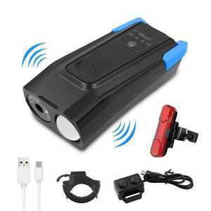 자전거 벨 경적 4000mAh 유도 전면 조명 세트 USB 충전식 스마트 라이트 800 루멘 LED 램프 사이클링