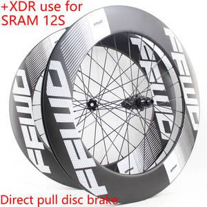카본휠셋 700C 도로 자전거 UD 탄소 섬유 림 Wheelset 스루 센터 잠금 디스크 브레이크 허브 SRAM 12 속도