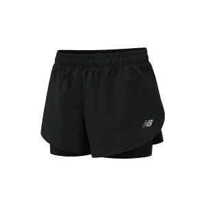 NB  스포츠 3인치 투인원 여성 트레이닝 반바지 팬츠 블랙 WS51465-BK