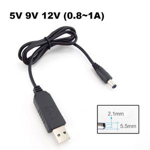 USB 부스터 케이블 컨버터 변환기 전원 어댑터 커넥터 라인 리드 플러그-DC 2.1x5.5mm DC 5V 9V 12V