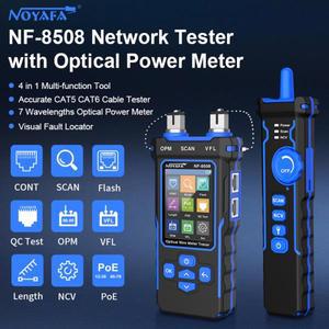 Noyafa NF-8508 네트워크 케이블 테스터, OPM VFL PoE 디지털 LCD 디스플레이 추적기, RJ11 라인 파인더 도