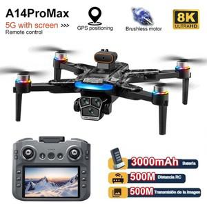 A14 ProMax GPS 드론 4K HD 카메라 LCD 터치 스크린 원격 제어 FPV Dron Quadcopter 장애물 회피 Brushless