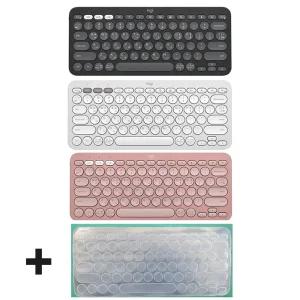 로지텍코리아 K380S 블루투스 키보드+투명 키스킨세트 K380 신버전 한글자판