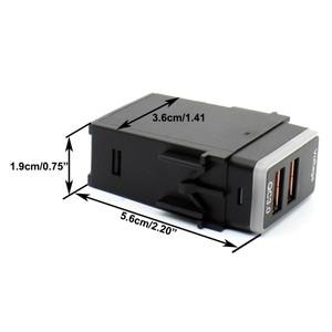 닛산 자동 듀얼 QC3.0 USB 충전기 어댑터 12V 빠른 스타일링 LED 전압계 디지털 디스플레이 액세서리