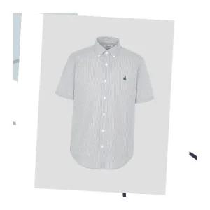 브랜드정품 빈폴 BEANPOLE MEN 강연 시어서커 변형 핀 스트라이프 반소매 셔츠 그레이 (BC5465C433) BC5465