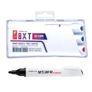 라인플러스 BXT 마그네틱 보드마카 지우개세트 화이트 보드마카지우개 세트 흑/청/적