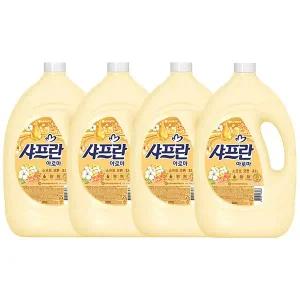 샤프란 아로마 섬유유연제 소프트 코튼 용기 3.1L, 4개