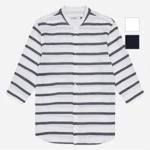 공용 스트라이프 차이나넥 7부셔츠 NSI355)