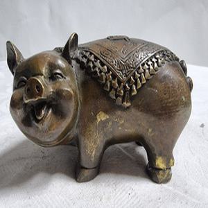 황동 돼지상 길이11cm 무게612g 단초마을 골동품/앤틱/수집품