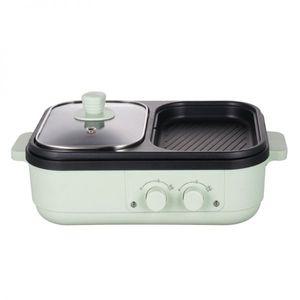 4가지 전기 라면포트 멀티쿠커 멀티 쿠커 로스트 스튜 2 in 1 조리기 바베큐 그릴 프라이어 팬 냄비 논스틱