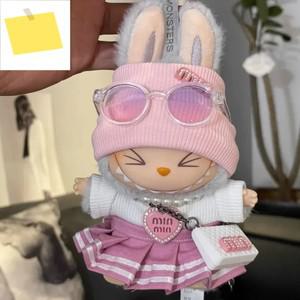 유니폼 세트 의상 스커트 및 스웨터 선글라스 의류, 미니 인형 옷, 15-17cm 라부부 V1 V2 복장 액세서리