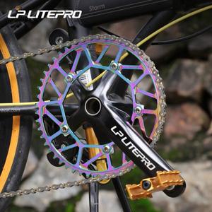 LITEPRO 초경량 자전거 디스크 좁은 넓은 기어 130BCD 크랭크 접이식 적합