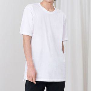 남자 레이어드 화이트 반팔 티셔츠 1P 반팔티 롱면티 남자기본티셔츠 남자데일리룩 레이어드반팔티 남자기