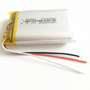 호환 3 개 2 0mm, 1 LiPo 103450, PC용 54mm 5mm, 와이어, 배터리, 태블릿 2000mAh, 노트북 충전식 핀 10 플러그, 락, 스마트 7V, 25mm,