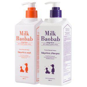 밀크바오밥 베이비 키즈 샴푸 500ml+키즈 워시 500ml