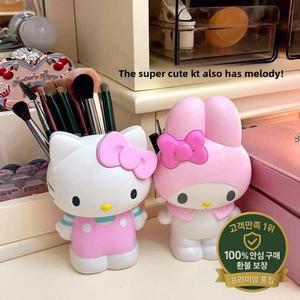 Sanrio HelloKitty 펜 홀더 문구멜로디 메이크업 브러쉬 주최자 데스크탑 스토리지 장식 선물
