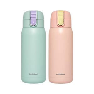 락앤락 스쿨핏 코튼캔디 원터치 텀블러 370ml, 민트+핑크, 2개
