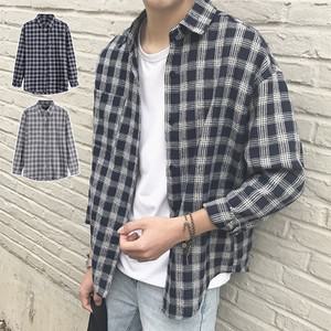 남자 루즈핏 남방 학생 직장인 가을 데일리 체크 셔츠 오버핏 남성 긴팔