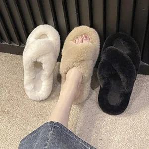 털 선물 여성슬리퍼 여름 뮬 슬리퍼 하이힐 모임-WFFNIVG