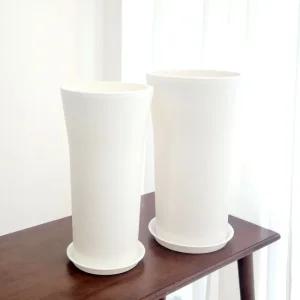대형 플라스틱 화분 비너스 1호 28x53cm원형 심플 무지 분갈이 큰화분 화이트 흰색 가벼운