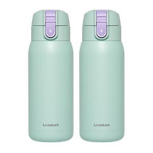락앤락 스쿨핏 코튼캔디 원터치텀블러 370ml, 민트, 2개