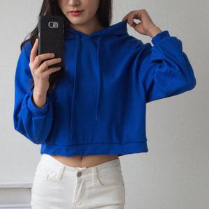 크롭 후드 티셔츠 여자 긴팔 크롭티 후드티 봄 가을
