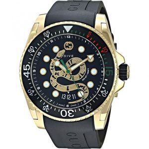 [Gucci] GUCCI YA136219 Men's Dive Black Dial Watch 45mm