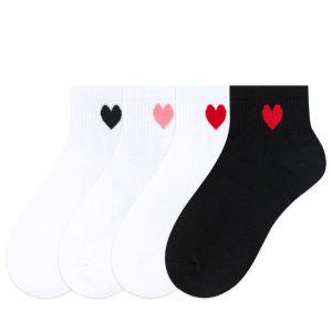 미니하트 여자 양말 발목 학생 단색 에어워크